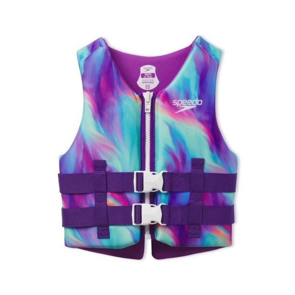 Speedo Life Jacket Vest Youth- watercolor purple NWT